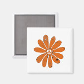 ヒッパイピースサインフラワーオレンジルッ動揺してク マグネット (正面/裏面)