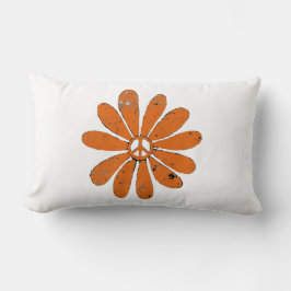 ヒッパイピースサインフラワーオレンジルッ動揺してク ランバークッション