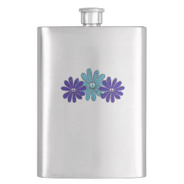 ヒッパイピースサインフラワーパワーアクアパープル フラスク