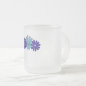 ヒッパイピースサインフラワーパワーアクアパープル フロストグラスマグカップ (正面右)