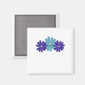 ヒッパイピースサインフラワーパワーアクアパープル マグネット (正面/裏面)