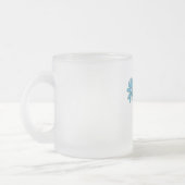 ヒッパイピースサインフラワーパワーパープルアクア フロストグラスマグカップ (左)