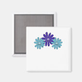 ヒッパイピースサインフラワーパワーパープルアクア マグネット (正面/裏面)