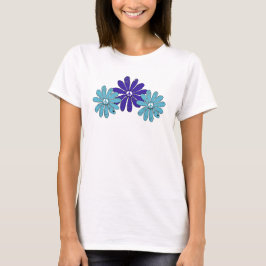 ヒッパイピースサインフラワーパワーパープルアクア Tシャツ
