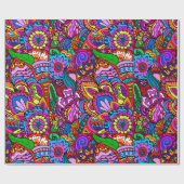 ヒッパイフラワーデザイン包装紙 ラッピングペーパー (フラット)