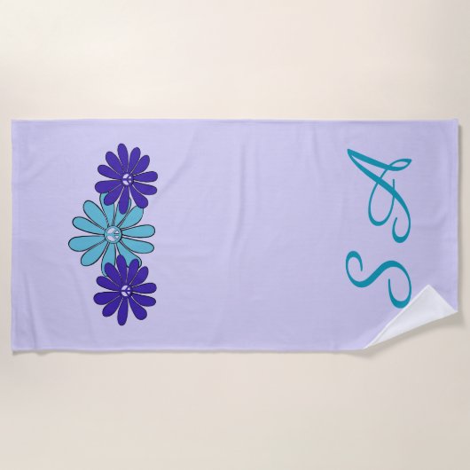 ヒッパイフラワーパワーピースサイン ビーチタオル (正面)