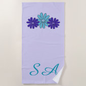 ヒッパイフラワーパワーピースサイン ビーチタオル (正面)