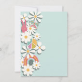 ヒッパイフラワーパワー70s 60s誕生日パーティー招待 招待状 (裏面)