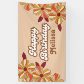 ヒッパイフラワーレトロ70s 30thバースデーバナー 横断幕 (縦)