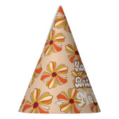 ヒッパイフラワーレトロ70s 30th Birthday パーティーハット (左)