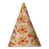 ヒッパイフラワーレトロ70s 30th Birthday パーティーハット (右)