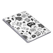 ヒッパイブラック&ホワイト：ヴィンテージスタイル ノートブック (右側)