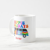 ヒッパイホリデーズカワイイレトロ70sカスタムクリスマス コーヒーマグカップ (正面左)