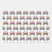 ヒッパイホリデーズカワイイレトロ70sカラフルクリスマス ラッピングペーパーシート (正面)
