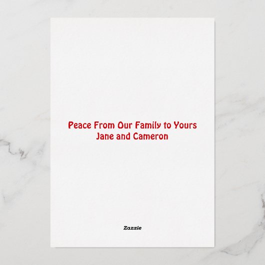 ヒッパイホリデーズカワイイレトロ70sファミリーフォト金ゴールド 箔シーズンカード (裏面)