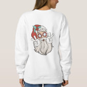 ヒッパイホリデーズレトロピースサインサンタクロース スウェットシャツ (裏面)