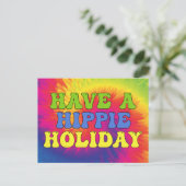 ヒッパイホリデー絞り染めかわいいカラフル70s ポストカード (スタンド正面)