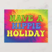 ヒッパイホリデー絞り染めかわいいカラフル70s ポストカード (正面)