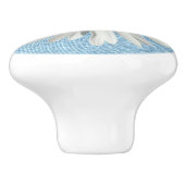 ヒッパイホワイトデイジーフラワーブロッサムブルー淡い色のデニム セラミックノブ (側面)