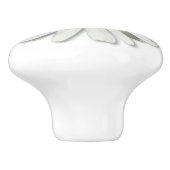 ヒッパイホワイトデイジーフラワーブロッサム – トレンディーファッション セラミックノブ (側面)