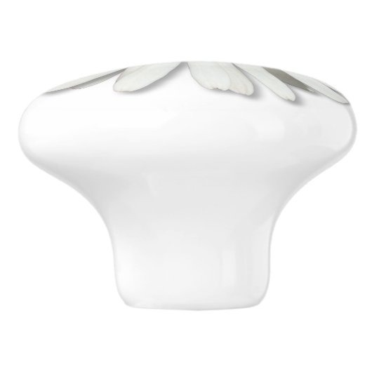 ヒッパイホワイトデイジーフラワーブロッサム – トレンディーファッション セラミックノブ (側面)