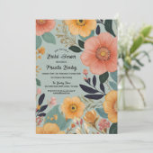 ヒッパイボホウォーター色フローラブライダルシャワー 招待状 (スタンド正面)