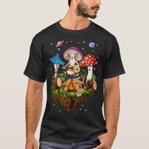 ヒッパイマッシュルームサイケデリックキャンピングフォレスト真菌 Tシャツ