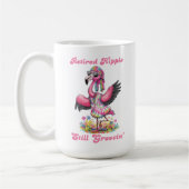 ヒッパイリタイアグルーヴィレトロ絞り染めフラミンゴ コーヒーマグカップ (左)