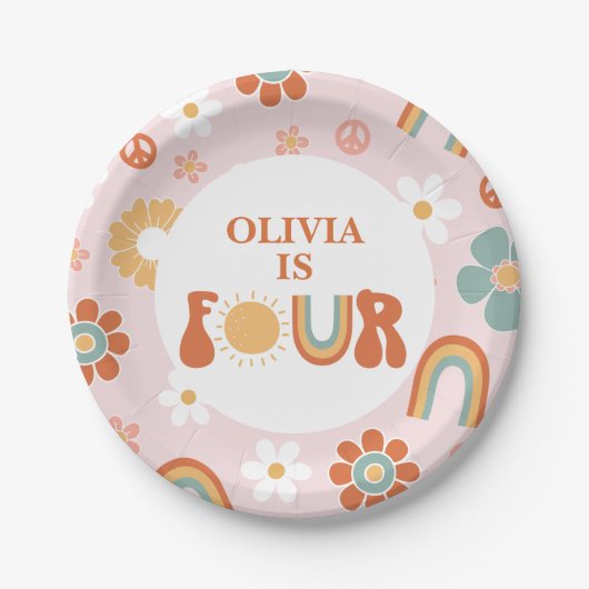 ヒッパイレインボーグルービー4th誕生日 ペーパープレート (正面)