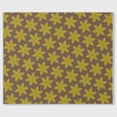 ヒッパイレッドブルーイエローグリーンエスニックトリップ(幻覚体験)のようなフローラ ラッピングペーパー (フラット)