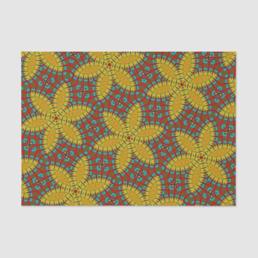 ヒッパイレッドブルーイエローグリーンエスニックトリップ（幻覚体験）のようなフローラ 薄葉紙 (正面)