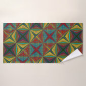 ヒッパイレッドブルーイエローグリーンエスニックトリップ(幻覚体験)のような自然 バスタオル (バスタオル)