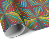 ヒッパイレッドブルーイエローグリーンエスニックトリップ(幻覚体験)のような自然 ラッピングペーパー (ロールコーナー)