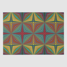 ヒッパイレッドブルーイエローグリーンエスニックトリップ（幻覚体験）のような自然 薄葉紙