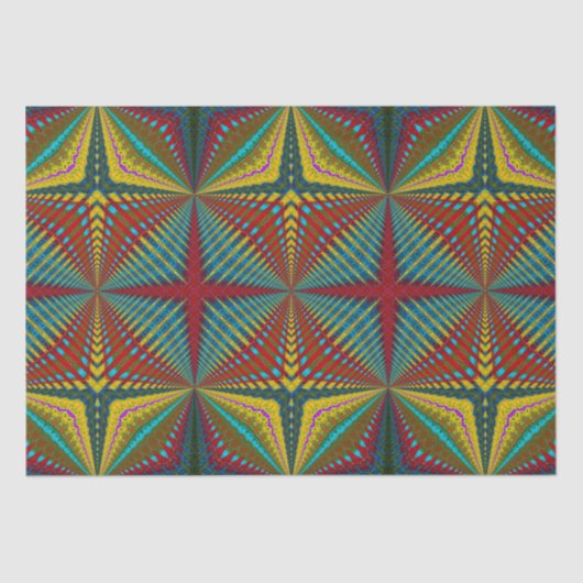 ヒッパイレッドブルーイエローグリーンエスニックトリップ(幻覚体験)のような自然 薄葉紙 (正面)