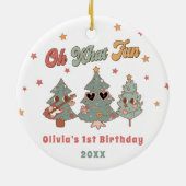 ヒッパイロックンクリスマスツリーグルービー誕生日 セラミックオーナメント (裏面)