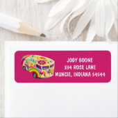 ヒッパイヴァングルーヴィピンク差出人住所ラベル ラベル (インサイチュ)