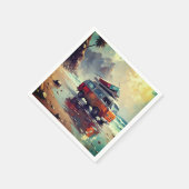 ヒッパイヴァンシースケープトラベラームメントアート スタンダードカクテルナプキン (角)