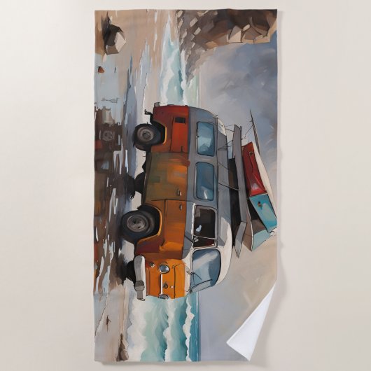 ヒッパイヴァンシースケープトラベラームメントアート ビーチタオル (正面)