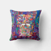 ヒッパイヴァンドリームズホープ平和ラブ絞り染め クッション (裏面)