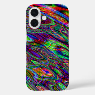 ヒッピクールーサイケデリックアシッドトリップ絞り染めマーブリング iPhone 16ケース
