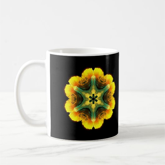 ヒッピサイケデリックーの花 コーヒーマグカップ (左)