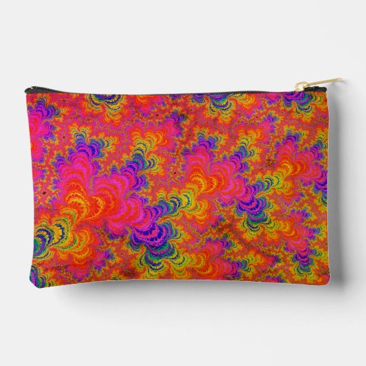 ヒッピサイケデリックーファンキーボホネオンレインボーフラクタル アクセサリーポーチ (裏面)