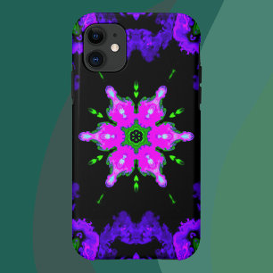 ヒッピサイケデリックー・ピンク・パープル・アンド・グリーン iPhone 11 ケース