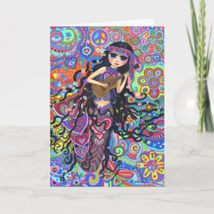 ヒッピサイケデリックー・マーメイド・ガールズ・遊ギター カード
