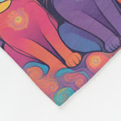 ヒッピトリップ（幻覚体験）のようなーな猫の鮮やかな色サイケデリック フリースブランケット (角)