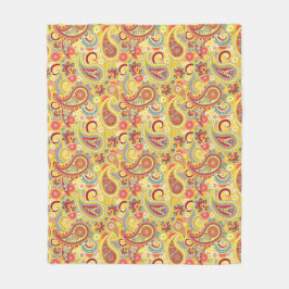 ヒッピトリップ（幻覚体験）のようなーペイズリー フリースブランケット