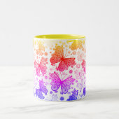 ヒッピトリップ（幻覚体験）のようなーレトロペイズリーツートーンコーヒーマグ ツートーンマグカップ (中央)