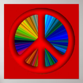 ヒッピトリップ（幻覚体験）のようなー平和サイン ポスター