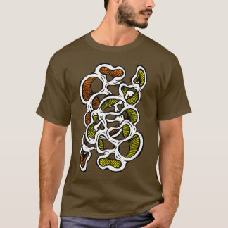 ヒッピトリップ(幻覚体験)のようなー抽象芸術オーガニックキノコデザイン Tシャツ